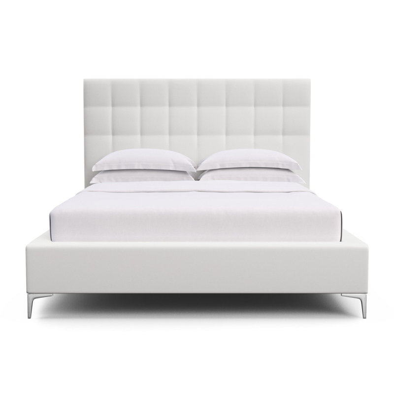 Bryant Upholstered Bed, Full, Plush Velvet Silver Streak, Ebony