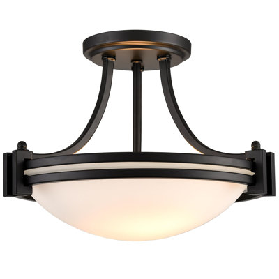 Bouton 2-Light Glass Semi Flush Mount