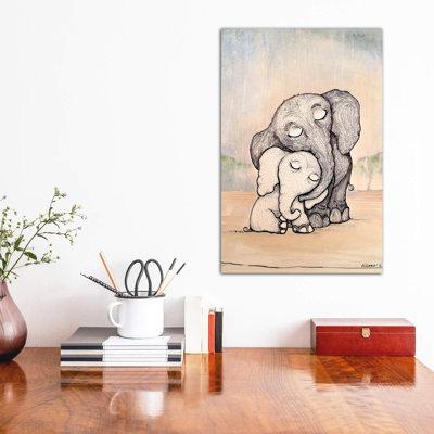 «Whimsical Mom and Baby Elephant» par Diannart - impression d'art graphique