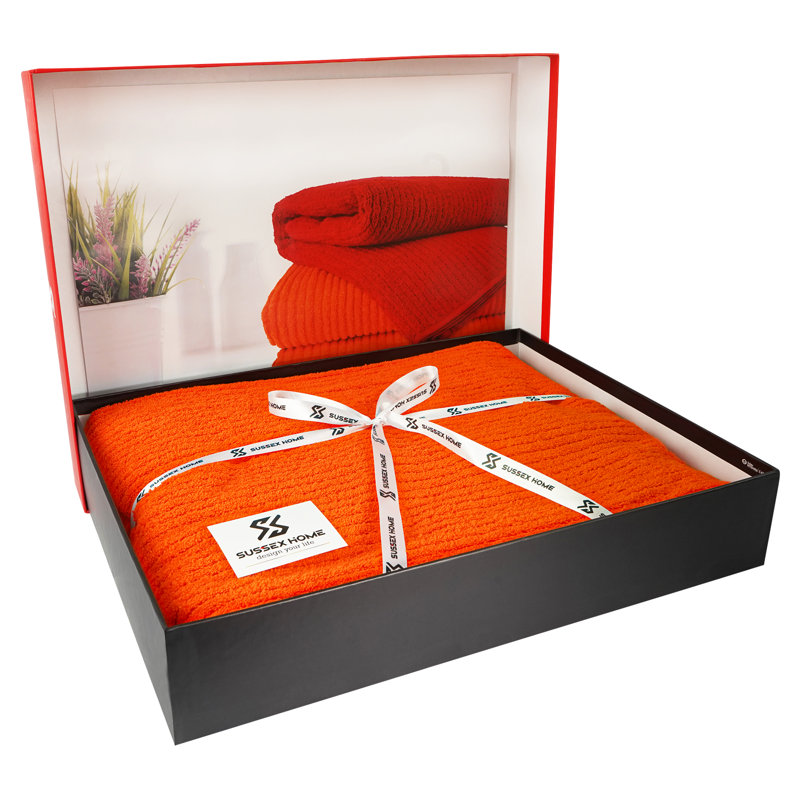 100% Cotton Midweight Bath Towel, Orange