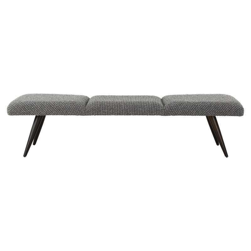Preslee Charcoal Fabric Bench