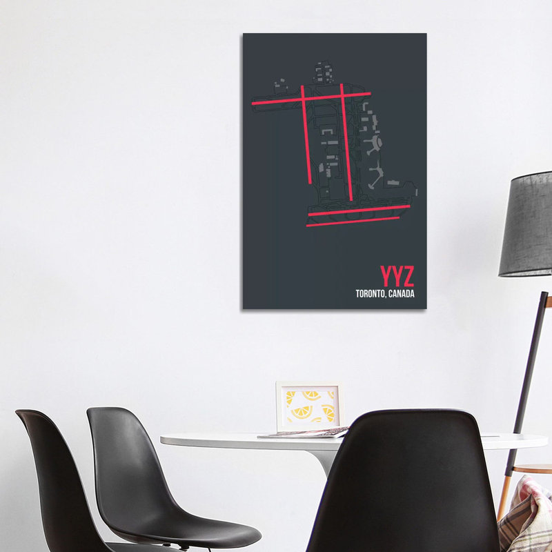 YYZ Diagram, Toronto by 08 Left - Wrapped Canvas Print, 101.6cm H x 66.04cm W x 1.91cm D