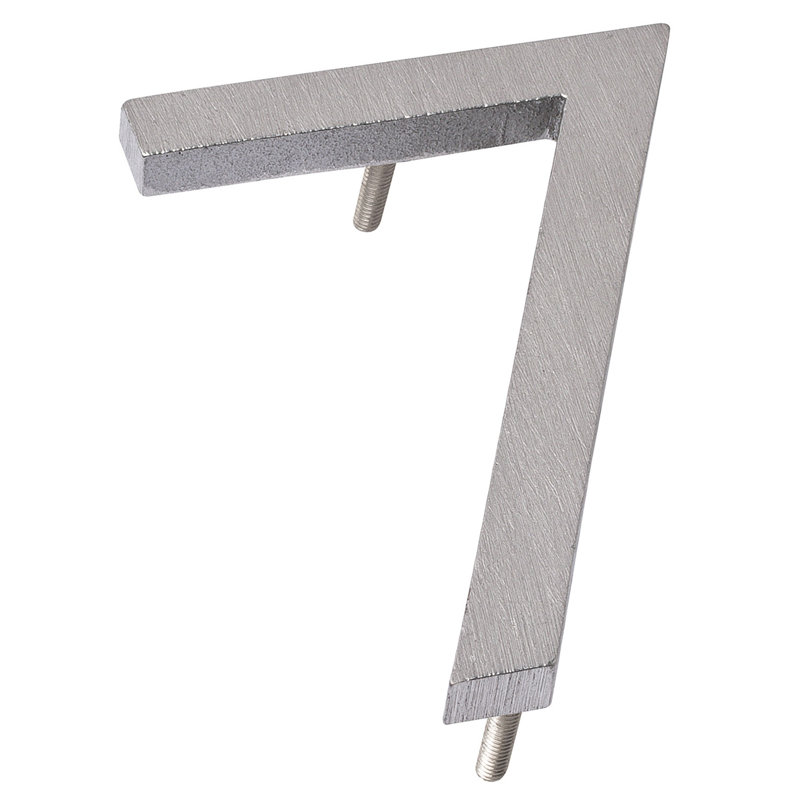 4'' H Metal House Number, 7, Brushed