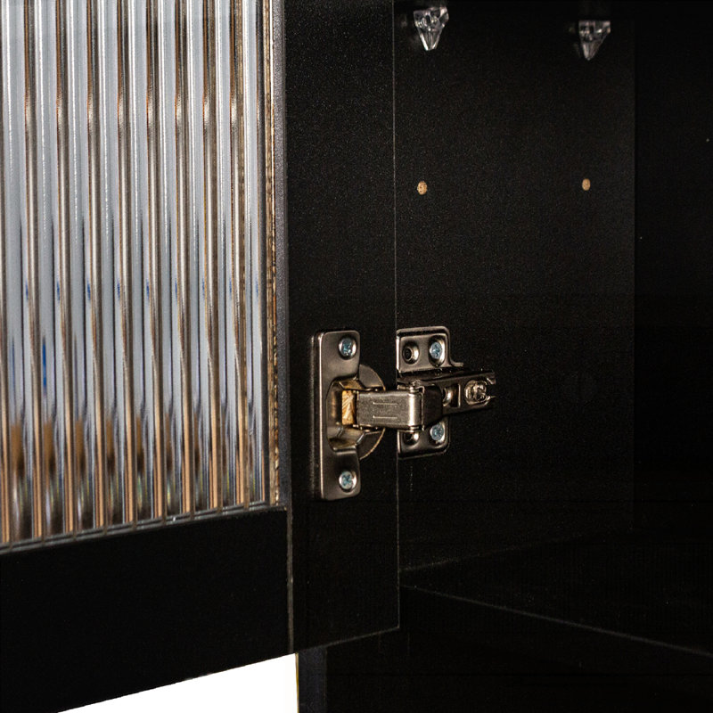 Armoire de rangement avec support pour micro-ondes Kitchen Pantry, Black