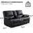  8-Piece Modern Minimalist Faux Leather Reclining Living Room Set with Corner Sectional Sofa & Loveseat