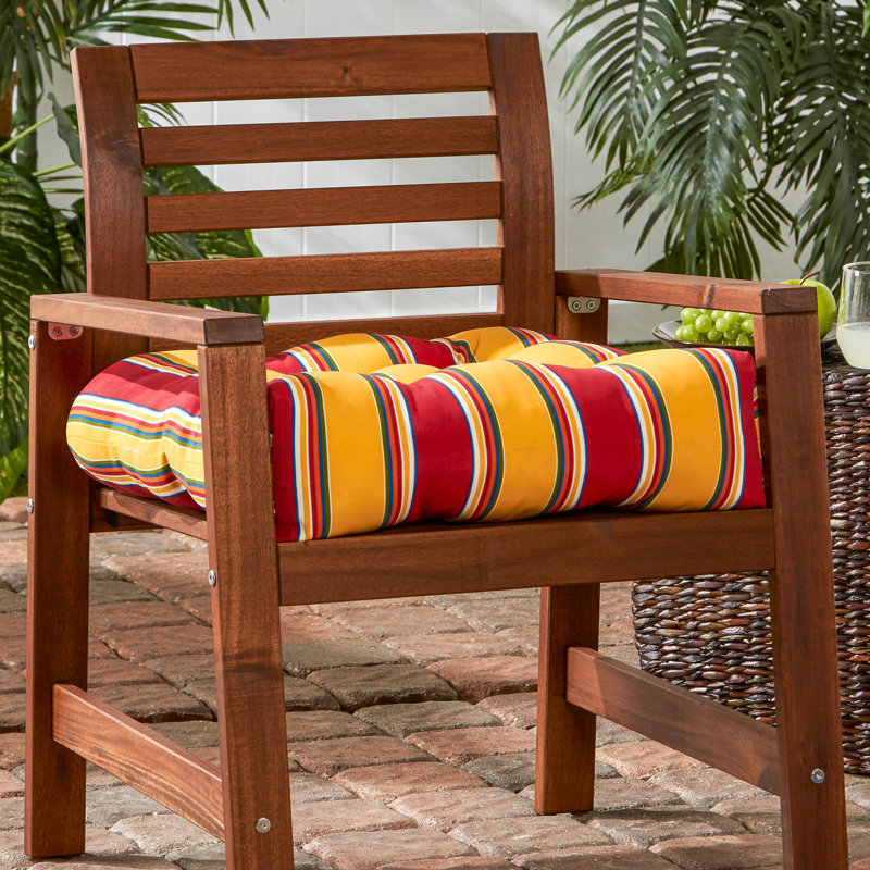Outdoor 4'' Dining Chair Seat Cushion, Carnival Stripe
