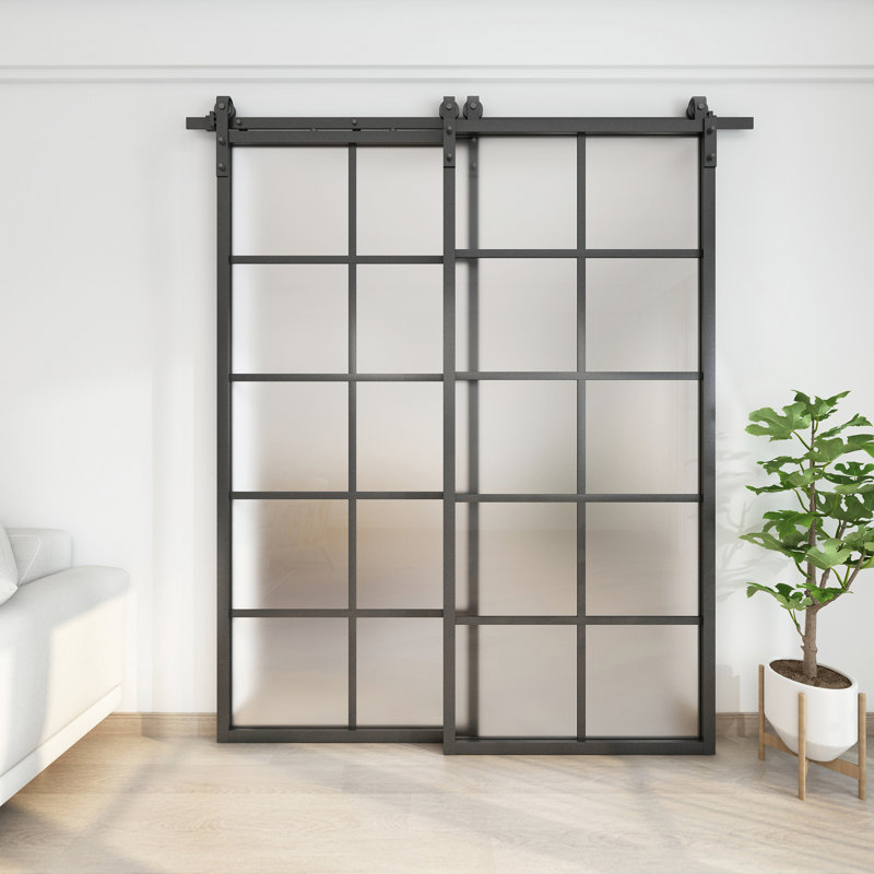 Ensemble de quincaillerie de 6,6 pi pour porte de grange en verre avec installation