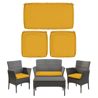 Ensemble de 3 housses de coussin de siège d'extérieur, housses de remplacement pour meubles de patio résistantes à l'eau