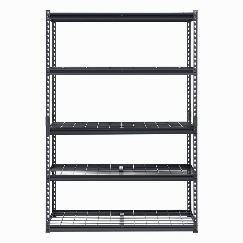 Tablettes de rangement Étagères de garage robustes réglables à 5 niveaux 3000 lb, H 72 po x l 48 po x P 20 po, Noir