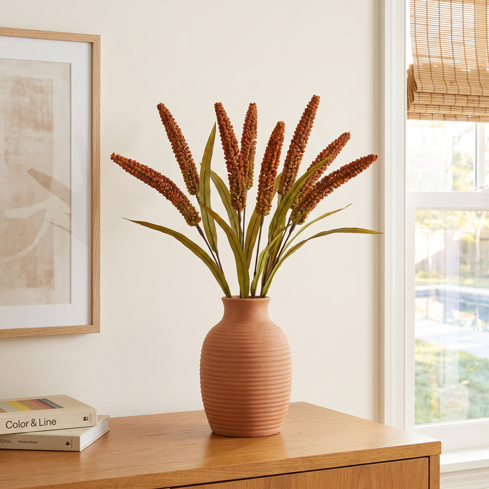Sorghum Floral Stems, Orange