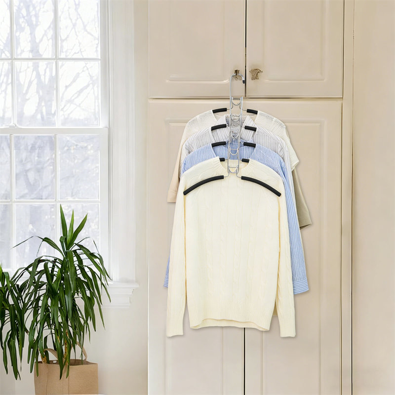12-Pack The No-Shoulder-Bump Multi-Layer Hanger | Space-Saving Organizer For T-Shirts & Shirts, 8