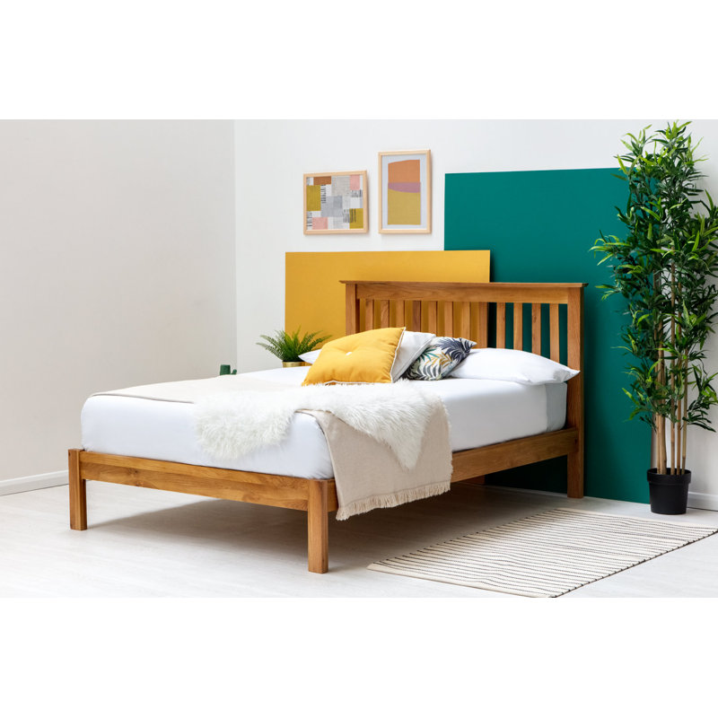 Fabian UK Double - DE 135 X 190 Cm Solid Wood Bed with Mattress, Memory Foam