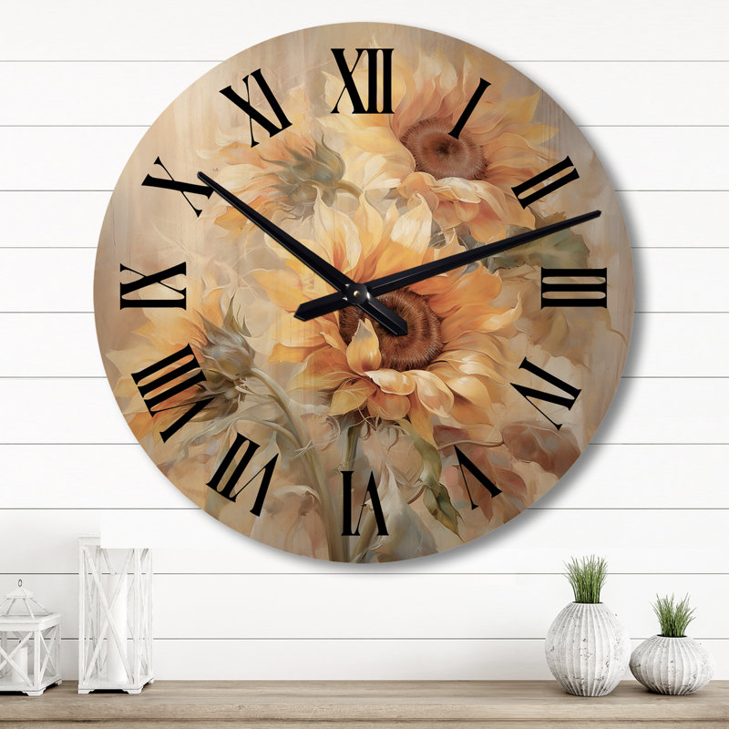 Horloge murale en bois massif Nivedita, Grand
