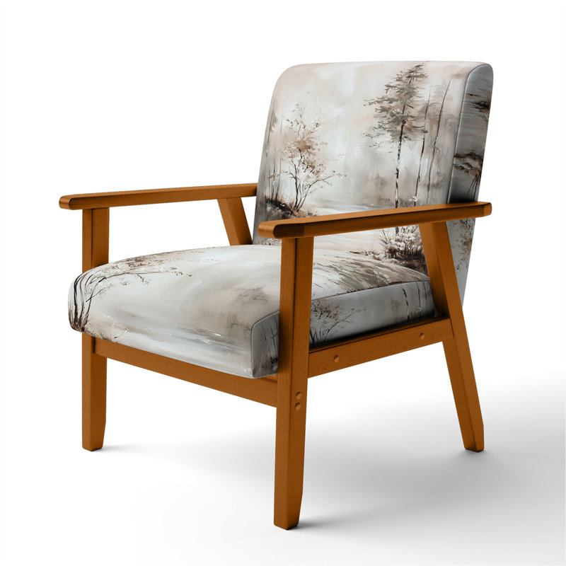 Chaise rembourrée Forest - fauteuil Winter Dream, Accoudoirs carrés bruns