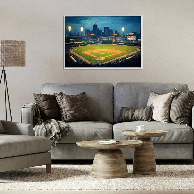 Baseball Stadium at Night, estampe numérique, design par Arlington Prints, H 16 po x l 24 po