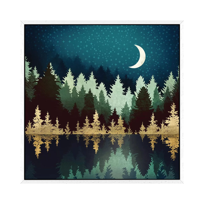 Star Forest Reflection - Print on Canvas, White Framed, 93.98 cm H x 93.98 cm W