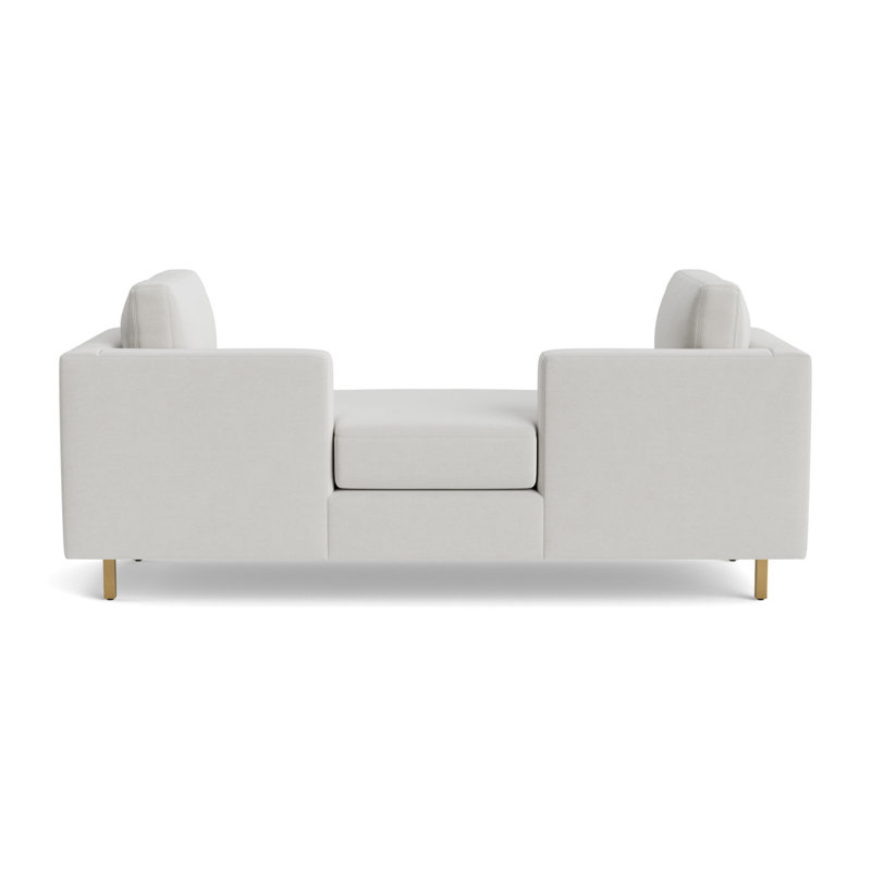 Hunter Bench, Performance Velvet - Silver, Brushed Brass