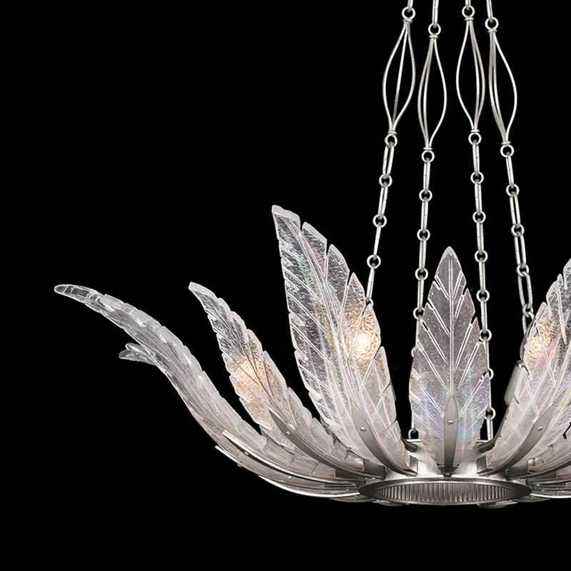 Lustre rond 39 po Plume, Argent