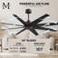 Ariella - Eight Blade Ceiling Fan - Brushed Brass Finish - Matte Black Blades-1855432148-1855432140