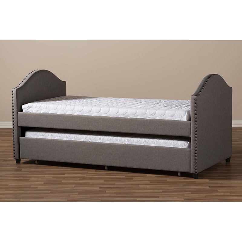 Lit de jour simple avec gigogne Circinus, Gris