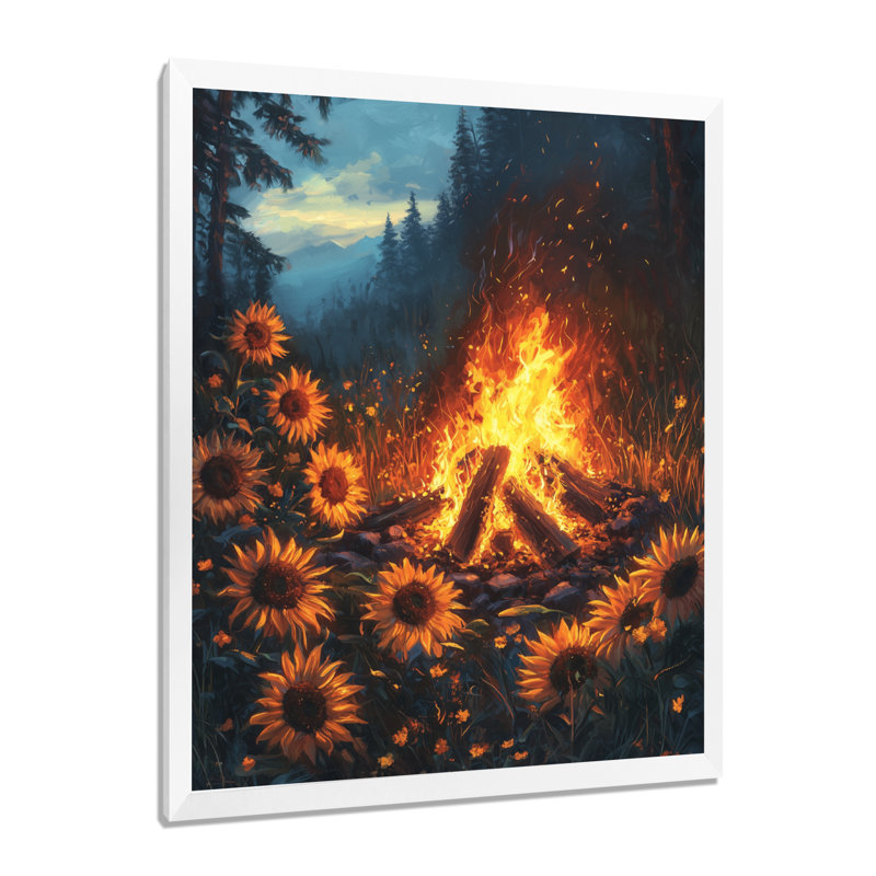 Dorus - art mural sur toile florale, H 32 po x l 16 po, Picture Framed, Blanc
