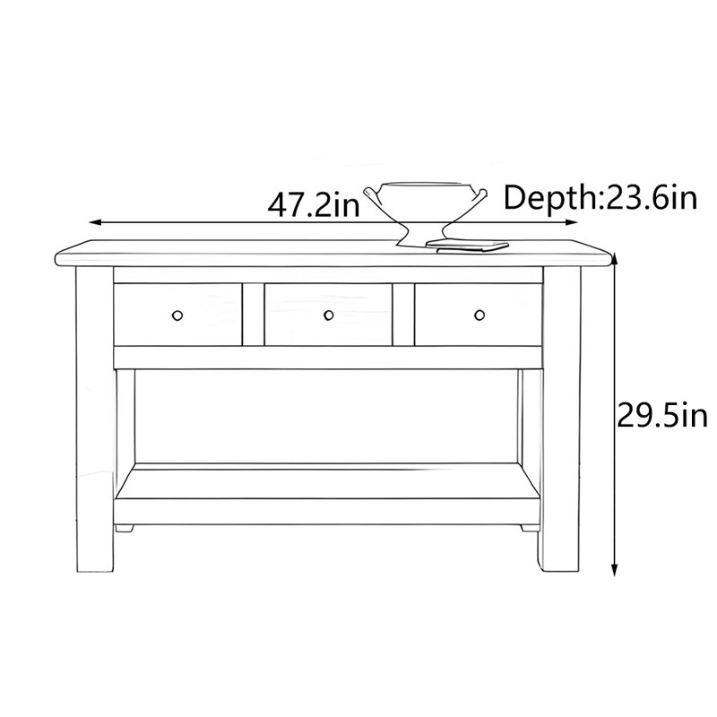 Wabi-Sabi Solid Wood Console Table