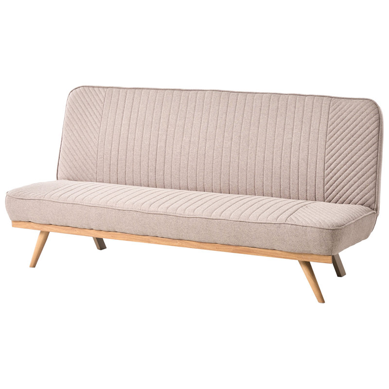 2 Seater Fabric Sofa Bed, Light Brown