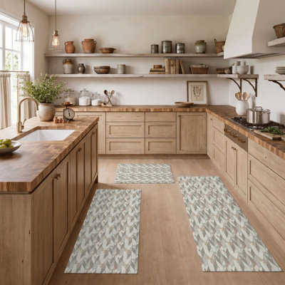 Geometric Pattern Non-Slip Washable Kitchen Mats