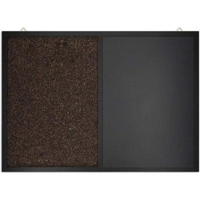 Tableau combiné de craies et de liège 24 x 36 po pour tableau mural, tableau noir encadré avec craie, punaises et aimants