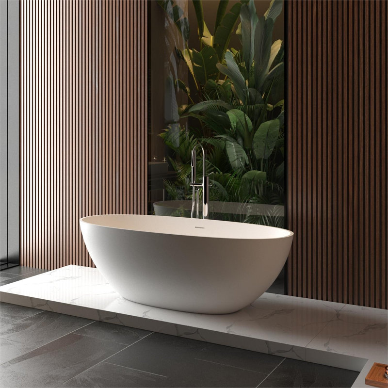Deco 65'' x 29.5'' Soaking Solid Surface Bathtub