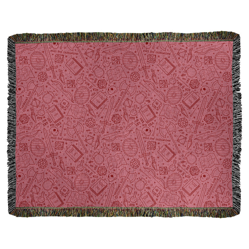 Couverture en coton tissé Katelyn Elizabeth, l 50 po x L 60 po, Rouge