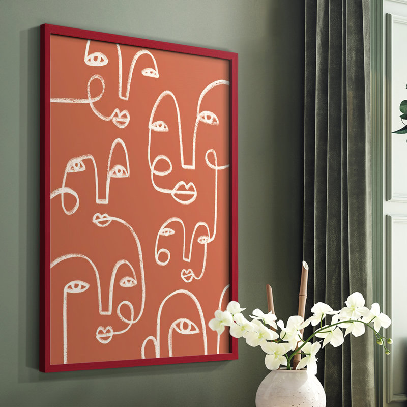 Connected Expressions II Framed Print - Solid Wood, Gold Framed, 14" H x 11" W