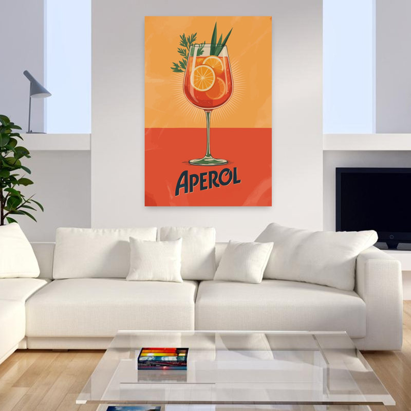 Art mural rétro rafraîchissant orange Spirz, H 48 po x l 32 po