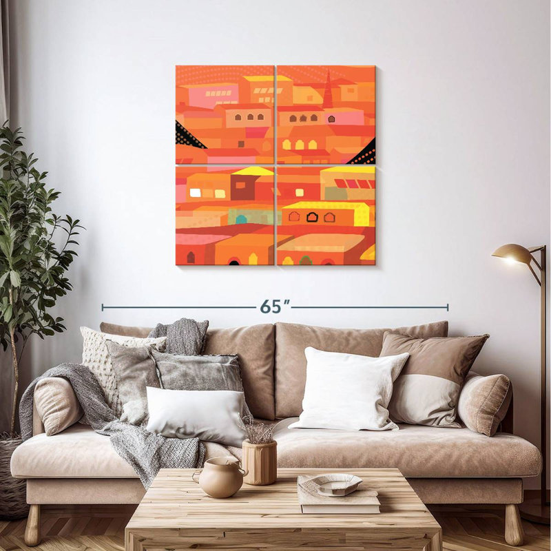 Lilie Oaxaca Houses, 38" H x 38" W