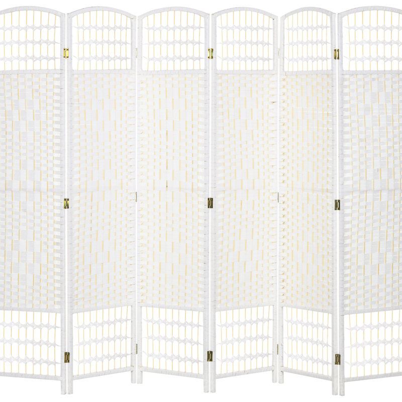 Pièce de 5,6 pi, écran d'intimité à 6 panneaux, cloison en fibre blanche. Élégant pour la maison et le bureau, cloison de conception portable, cloison, intimité. Matériau léger