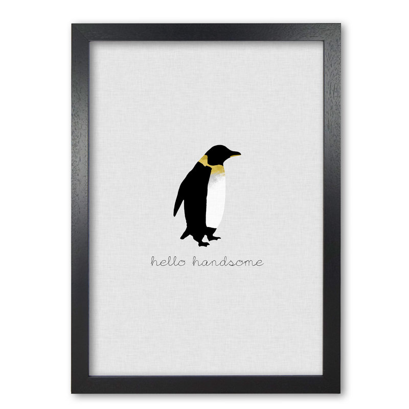 Hello Handsome Animal - Print, Black Grain Frame, 42 cm H x 30 cm W x 5 cm D