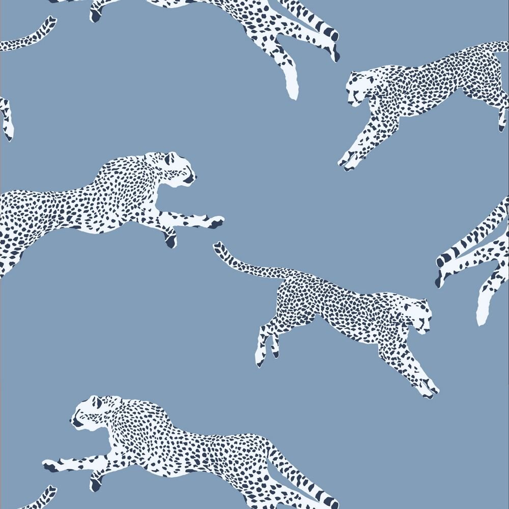 blue leopard print wallpaper