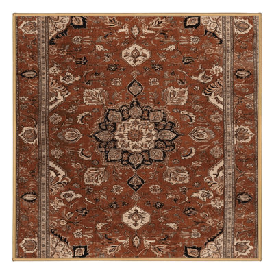Machine Washable Persian Brown Area Rug