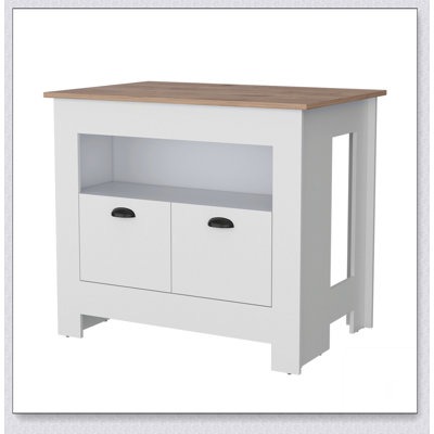 Sophisticated 2-Door Kitchen Island with Ample Storage and Versatile Design for Modern and Classic Kitchens