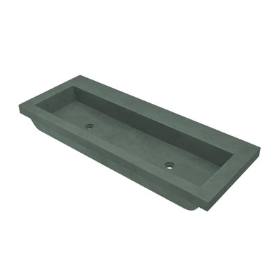 Lavabo de salle de bain en béton rectangulaire encastré sur le comptoir de 48 po fabriqué à la main NativeStone