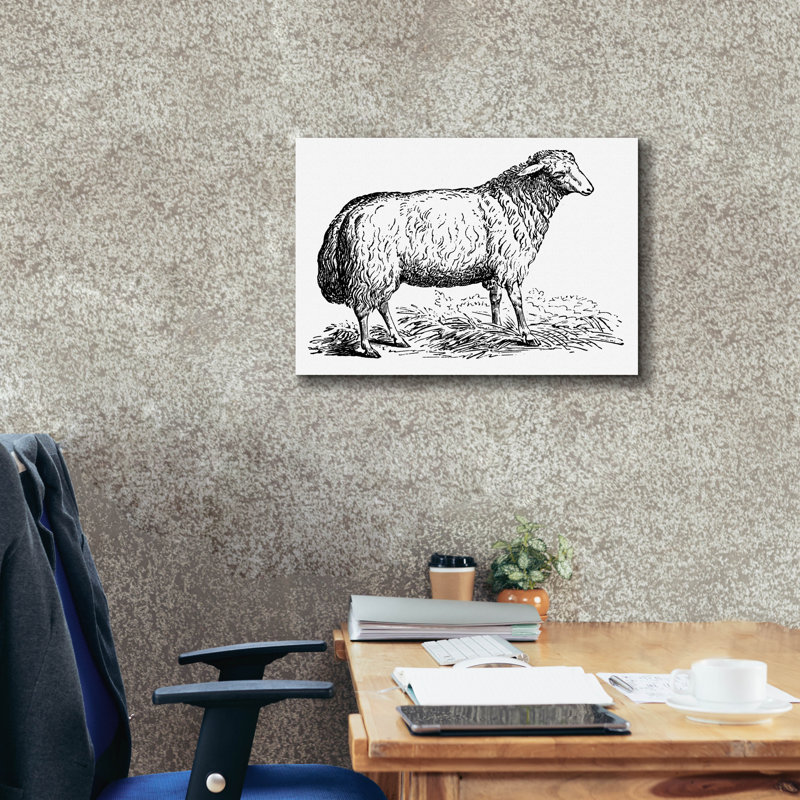 «Ewe» par Art Licensing Studio, art mural sur toile, H 18 po x l 26 po x P 0,75 po