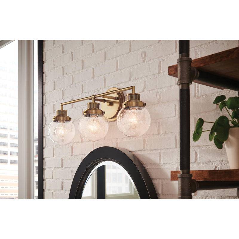 Poppy Bath 3-Light Vanity Light, Heritage Brass