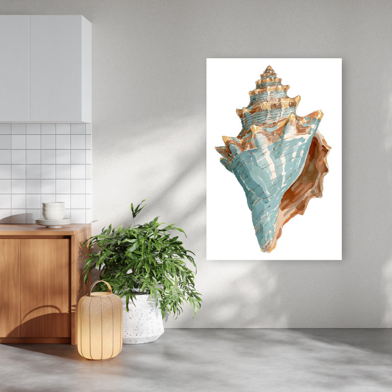 Impression d'art contemporain abstrait coquillage VI, 60" H x 40" W