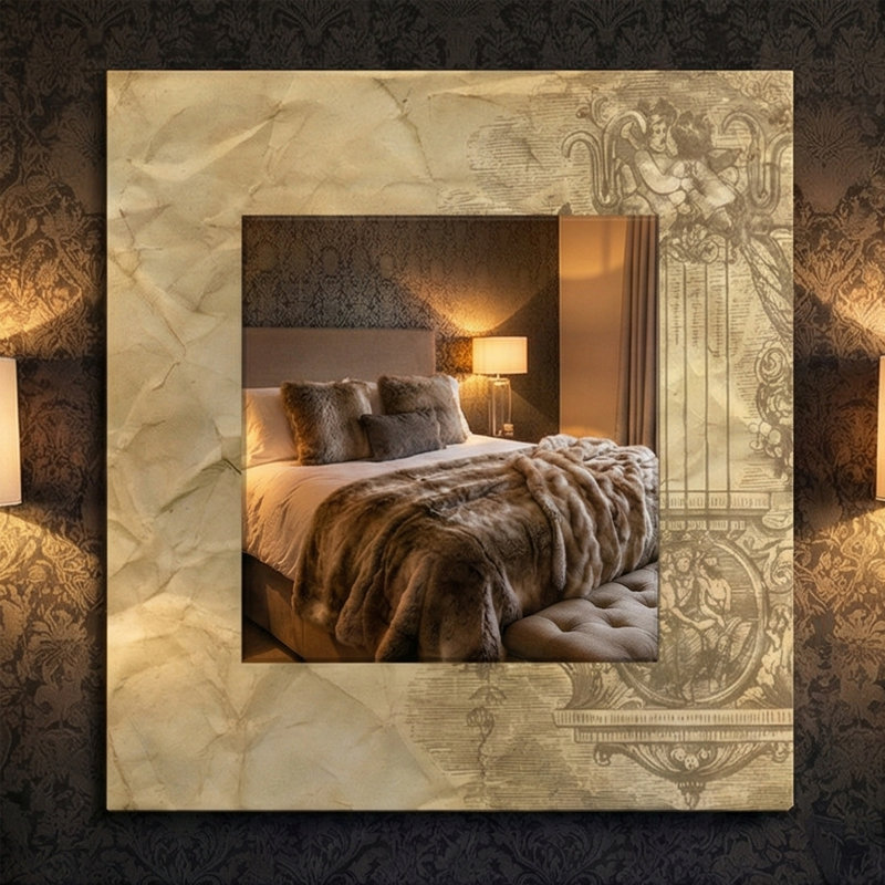 Brinton Wood Flat Wall Mirror
