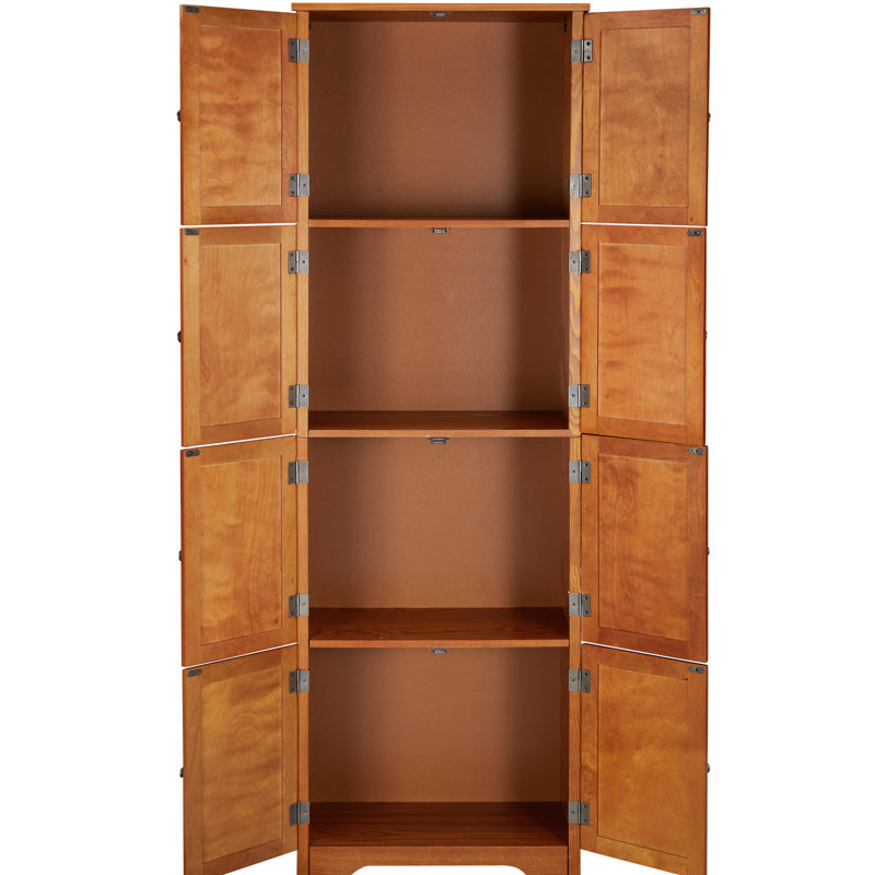 Armoire 8 portes 72,4 "de hauteur - Maximisez votre espace de rangement 8 portes avec 4 tablettes au fini chêne moderne et fonctionnel