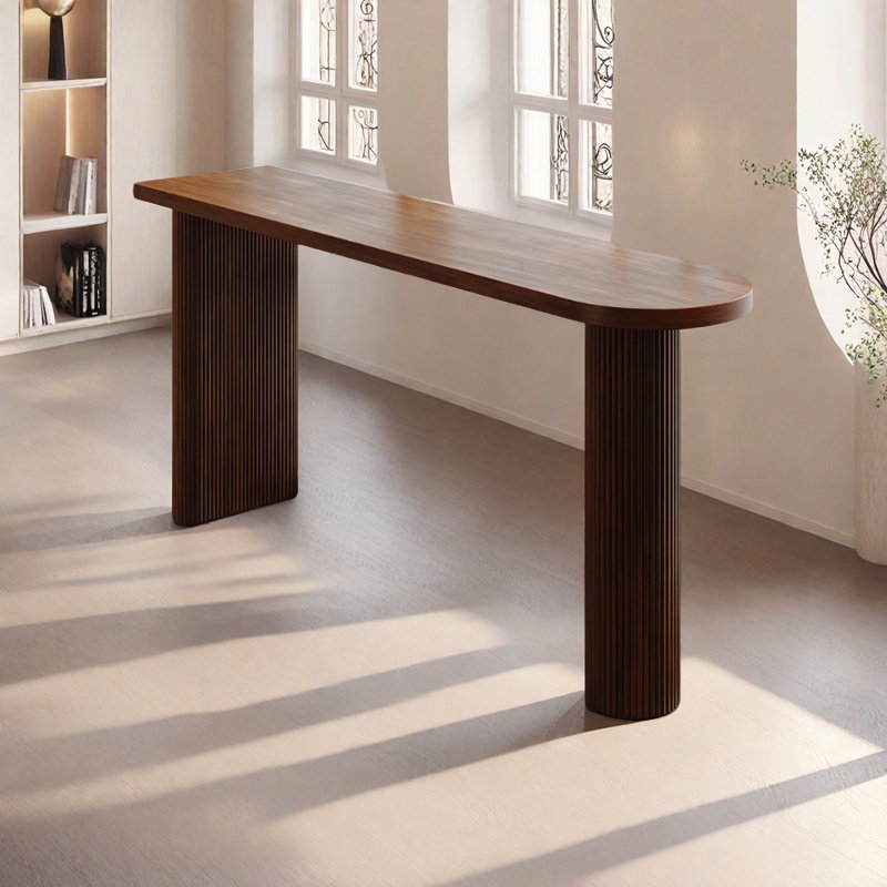 Leisure partition solid wood bar table, 41.3"H x 78.7"L x 17.7"W