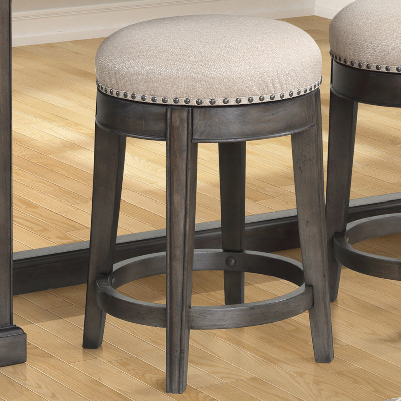 Zenna Swivel Upholstered Counter Stool, Smokey Grey