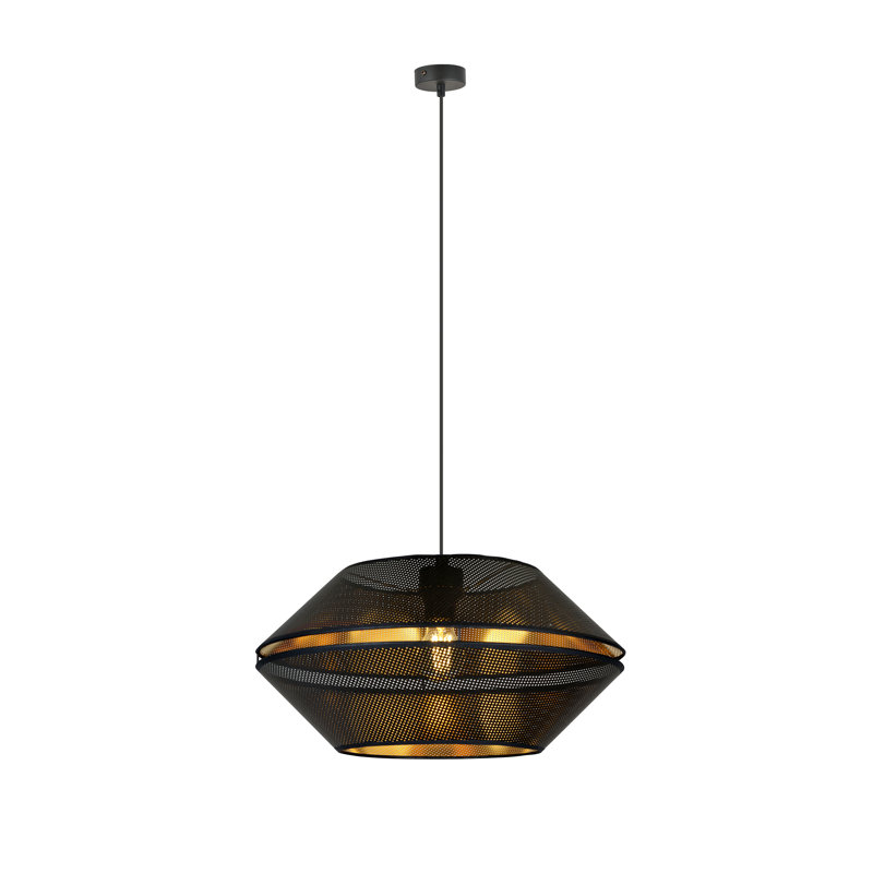 Aison 1 - Light Steel Unique/Statement Pendant, Black/Gold