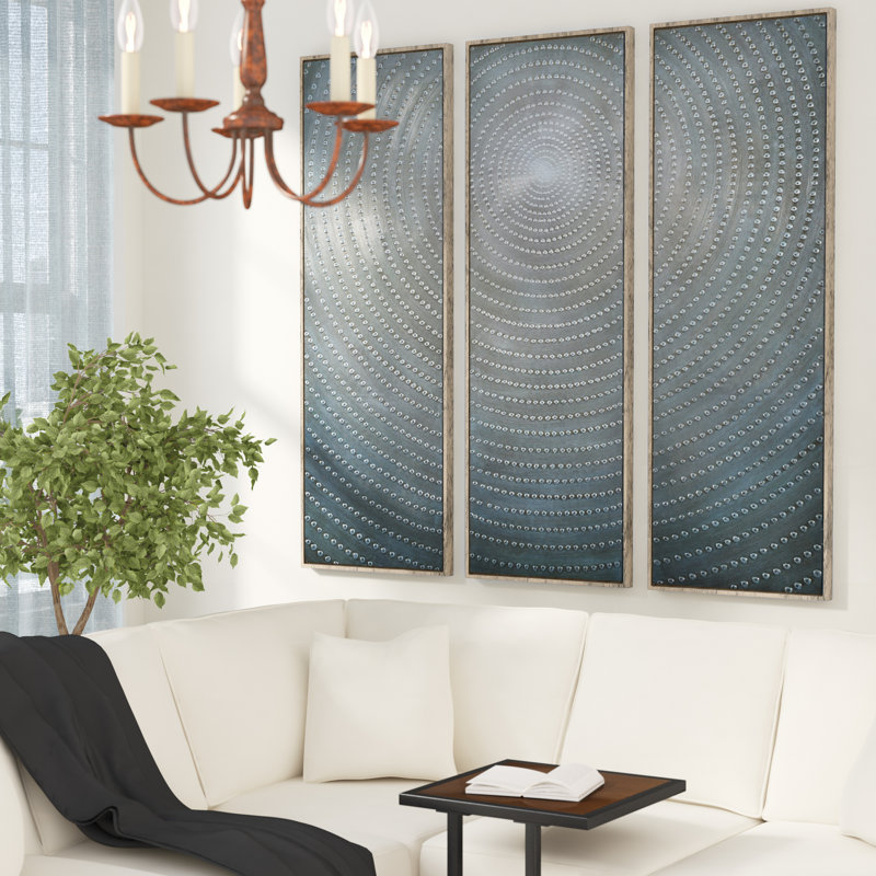 Concentric - 3 Piece Picture Frame Multi-Piece Image Print Set on Canvas