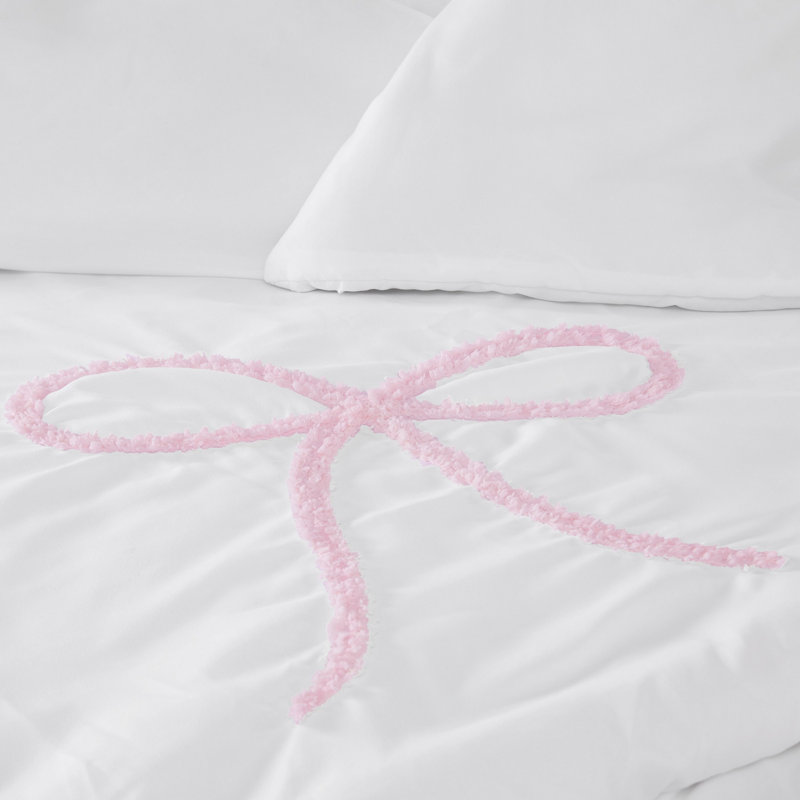 Ensemble d'édredon à nœuds texturés Vraiment doux, Pink Geometric, King Comforter + 2 King Shams